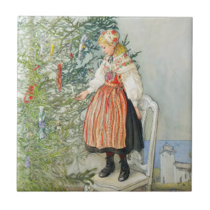 Carl Larsson Weihnachtsbaum Fliese