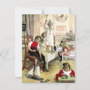 Carl Larsson Weihnachtsmorgen Feiertagskarte