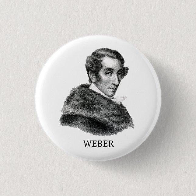 Carl Maria von Weber, schwarz Button (Vorderseite)