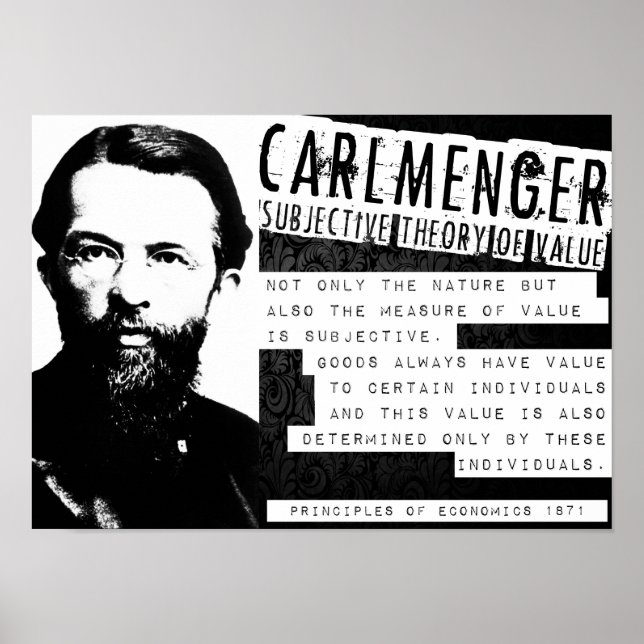 Carl Menger Österreichische Schule Freier Markt Poster (Vorne)