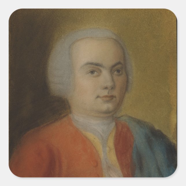 Carl Philipp Emanuel Bach, c.1733 Quadratischer Aufkleber (Vorderseite)
