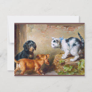 Carl Reichert Painting Brave Kitten Postcross Postkarte