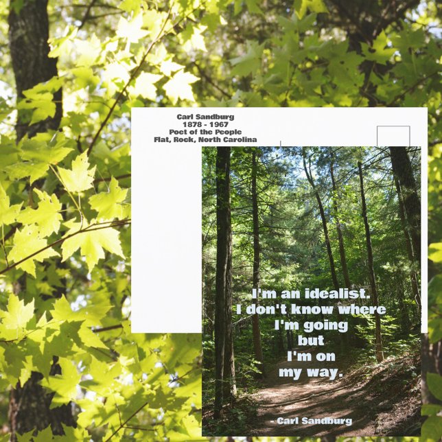 Carl Sandburg Ich bin ein Idealist Zitat Fotografi Postkarte (Von Creator hochgeladen)