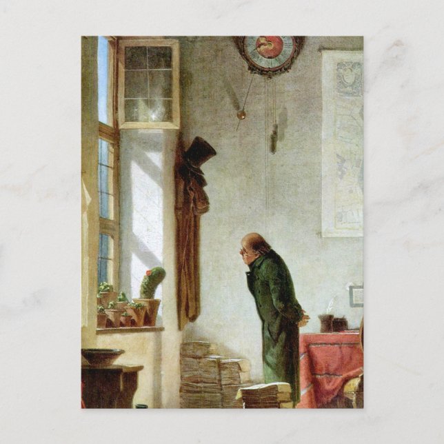 Carl Spitzweg - Der Kakteen-Enthusiast Postkarte (Vorderseite)