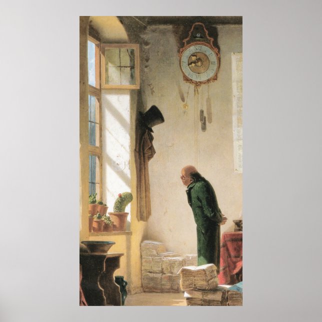 Carl Spitzweg - Der Kaktusliebhaber - Deutsch Poster (Vorne)