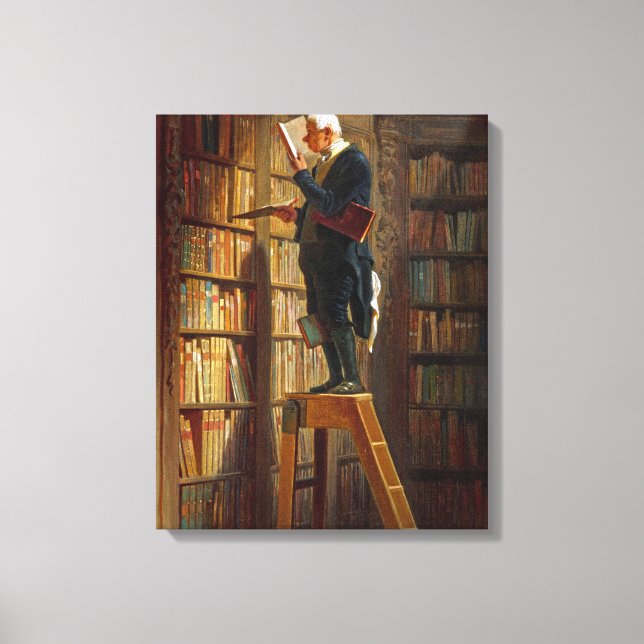 Carl Spitzweg - The Bookworm Leinwanddruck (Vorderseite)