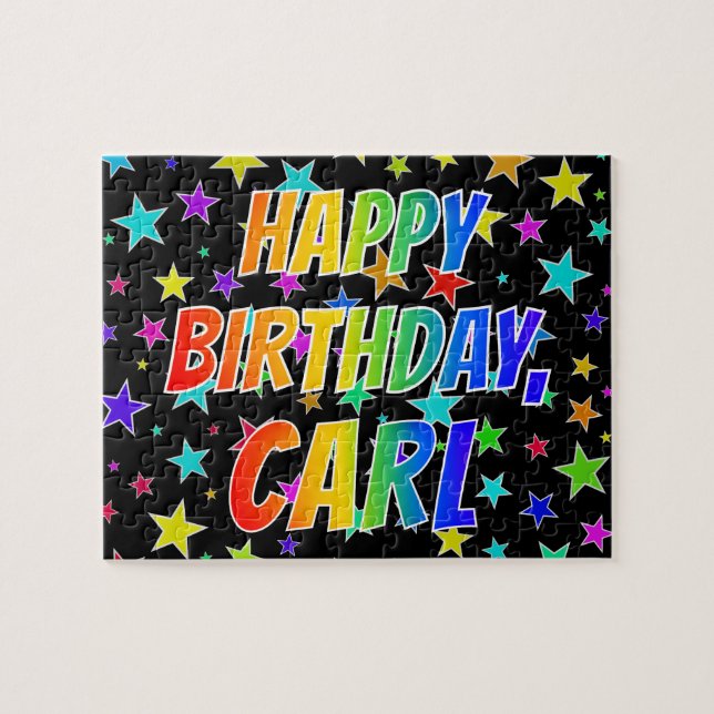 "CARL" Vorname, Spaß "GLÜCKLICHER BIRTHTAG" Puzzle (Horizontal)