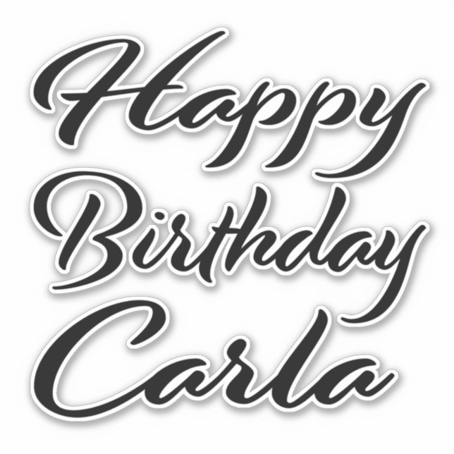 Carla Name Vorname black Sticker Geburtstag (Vorderseite)