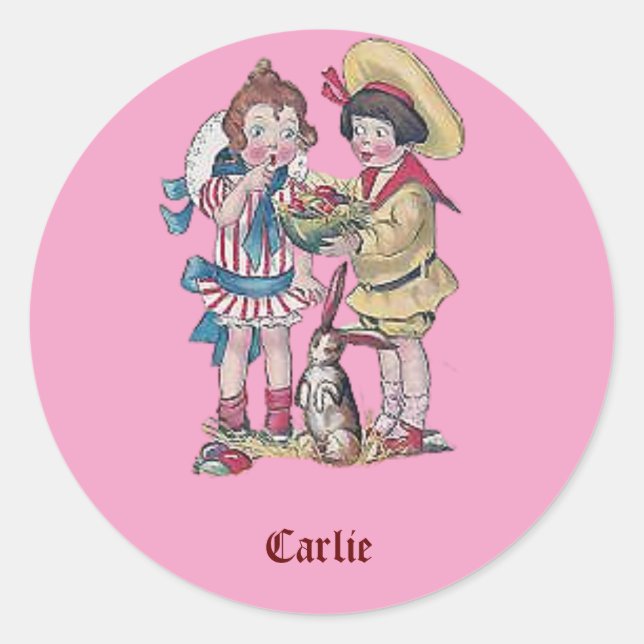 CARLIE ~ EASTER Aufkleber Vintag 1911 ~ Niedlich!  (Vorderseite)