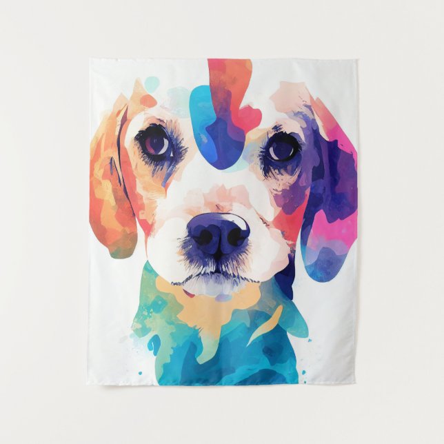 Carlin Dog Wild Nature Animal Color Art Malerei Wandteppich (Vorderseite)