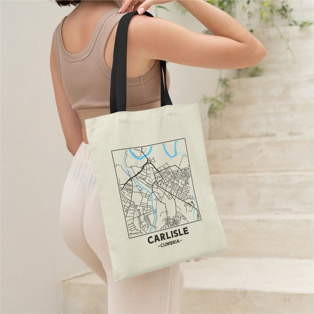Carlisle, Cumbria City Map Tote Bag Tragetasche (Von Creator hochgeladen)