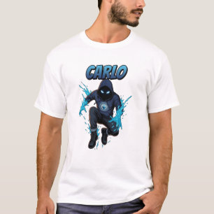 Carlo Delavi Action Held - Original Charakter Graf T-Shirt