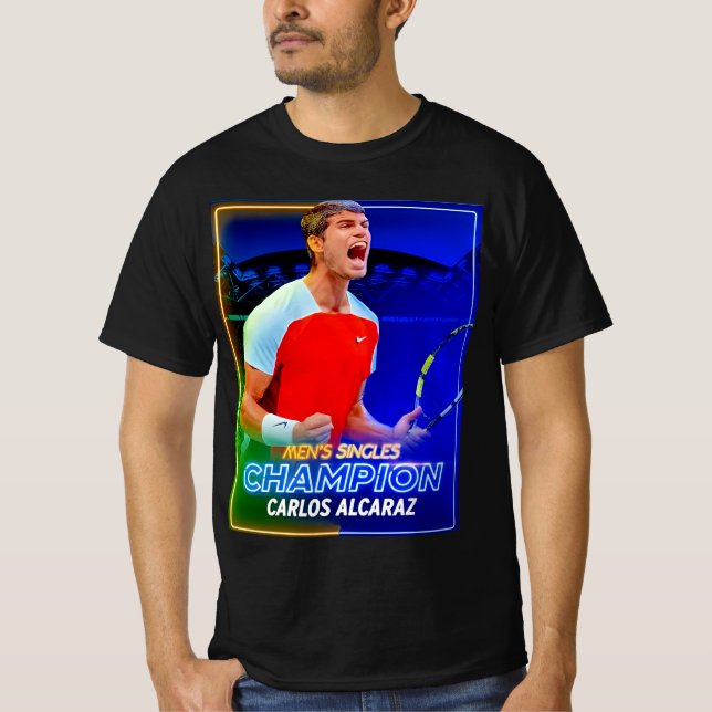 " Carlos Alcaraz Gewinner 2022 US Open Tennis Cham T-Shirt (Vorderseite)