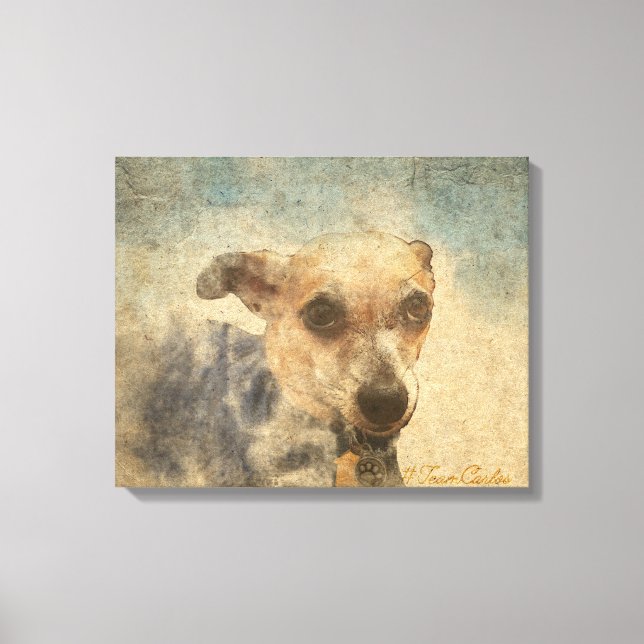 Carlos B. Dog Chihuahua Watercolor Leinwand (Vorderseite)