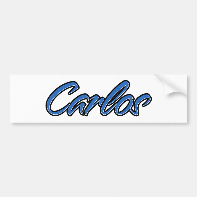 Carlos Name blue Aufkleber Sticker Autoaufkleber (Vorne)