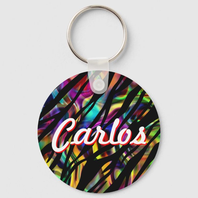 Carlos Personalisiert Colorful Schlüsselanhänger (Vorderseite)