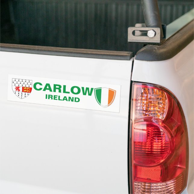 Carlow Ireland Wappen und Irish Flag Autoaufkleber (Auf Lkw)