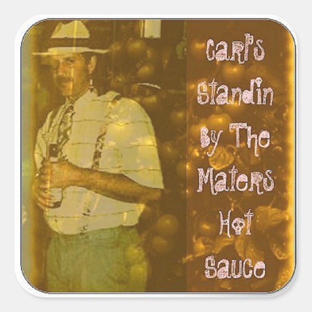 Carls Standin von der Sache Quadratischer Aufkleber (Vorderseite)