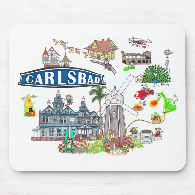 Carlsbad Beach City Spaß Mousepad (Vorne)