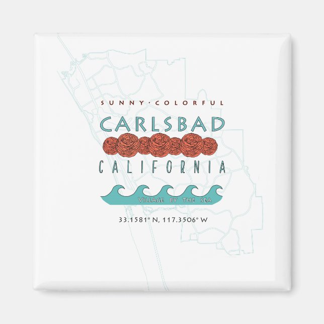 Carlsbad Califonia Design Magnet (Vorne)