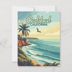 Carlsbad California San Diego Beach Vintag Card