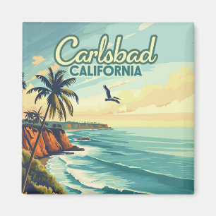 Carlsbad California San Diego Beach Vintag Magnet