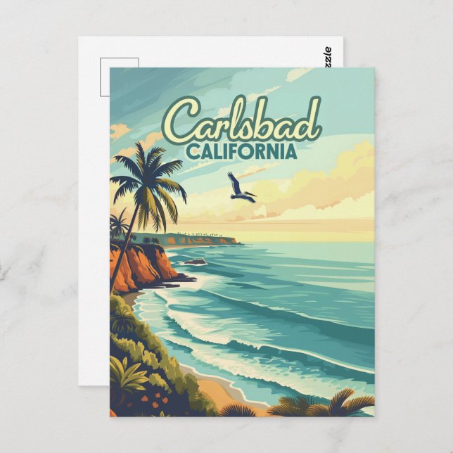 Carlsbad California San Diego Beach Vintag Postkarte (Vorne/Hinten)