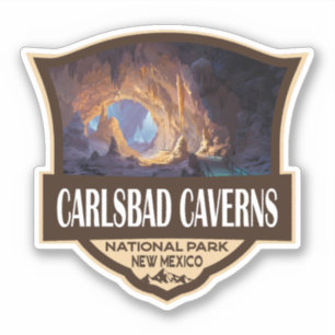 Carlsbad Caverns National Park Illustration Retro Aufkleber