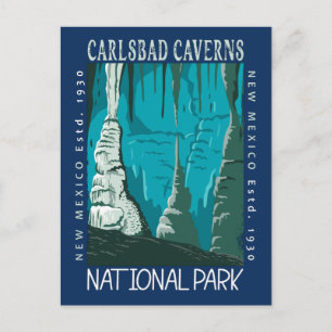Carlsbad Caverns National Park Vintage abgenutzt Postkarte