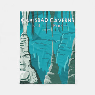 Carlsbad Caverns National Park Vintage auf Deutsch Fleecedecke