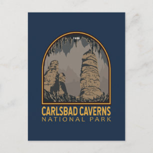 Carlsbad Caverns National Park Vintage-Emblem Postkarte