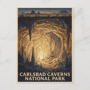 Carlsbad Caverns National Park Vintage Reise Postkarte