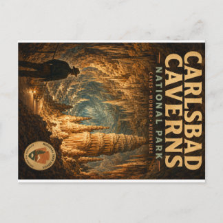 Carlsbad Caverns Nationalpark Illustrative Abenteu Feiertagspostkarte