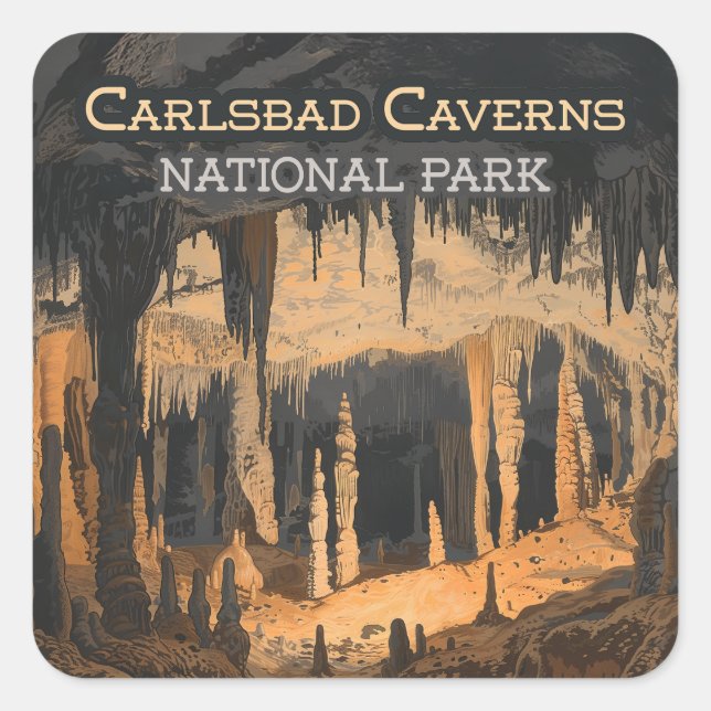 Carlsbad Caverns Nationalpark New Mexico Quadratischer Aufkleber (Vorderseite)
