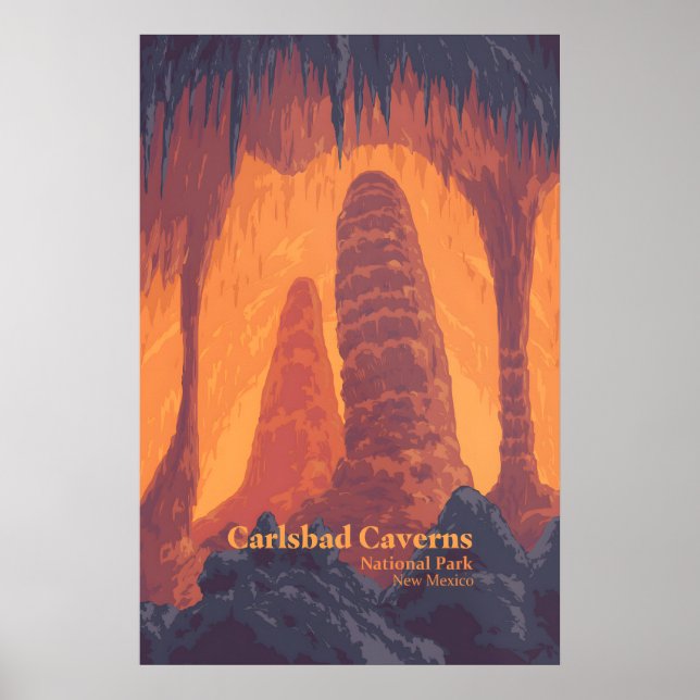 Carlsbad Caverns Nationalpark Reiseplakat Poster (Vorne)