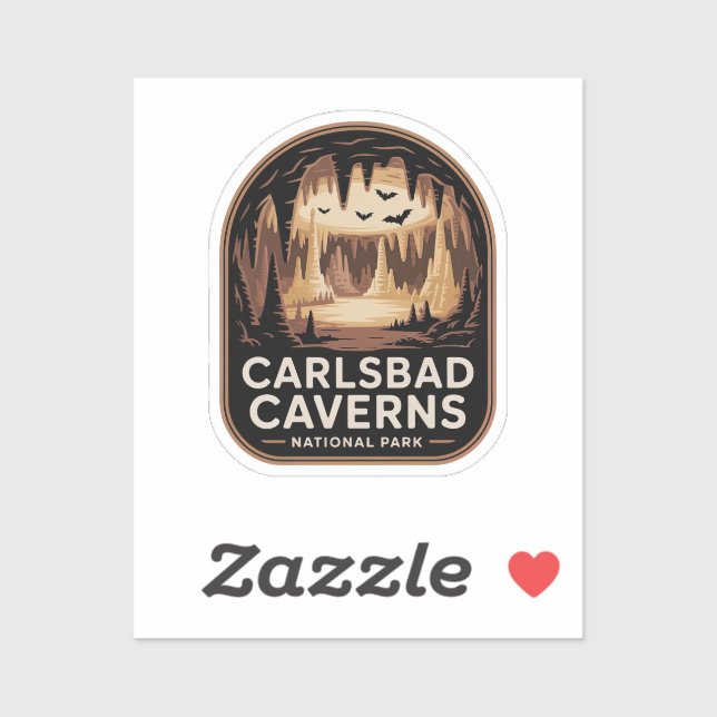 Carlsbad Caverns Nationalpark Retro-Abzeichen Aufkleber (Blatt)