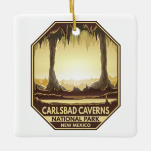 Carlsbad Caverns Nationalpark Retro Emblem Keramikornament