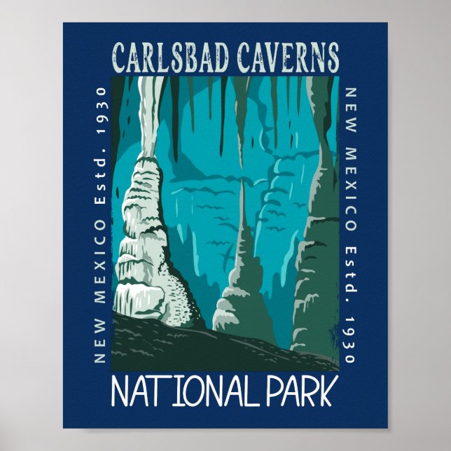 Carlsbad Caverns Nationalpark Vintag gefährdet Poster (Vorne)