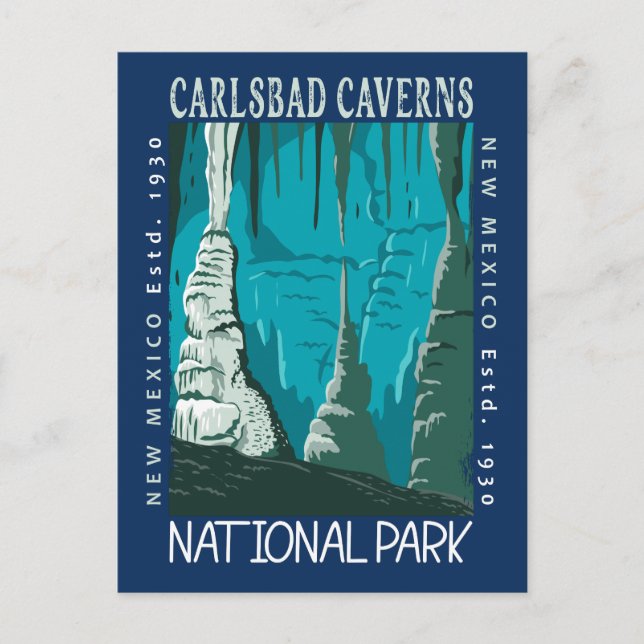 Carlsbad Caverns Nationalpark Vintag gefährdet Postkarte (Vorderseite)