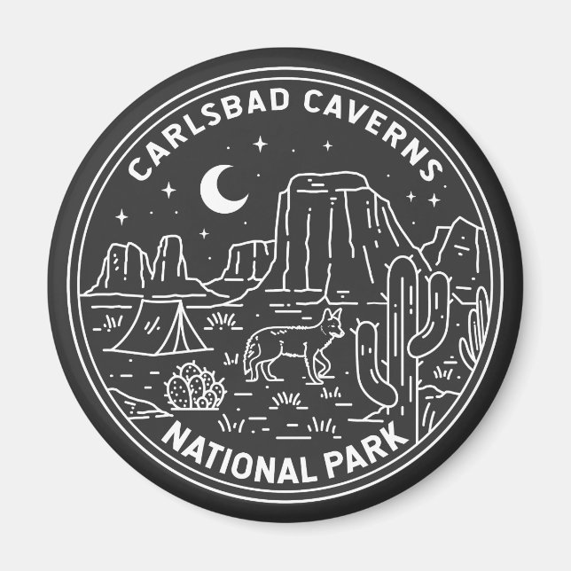 Carlsbad Caverns Nationalpark Vintag Magnet (Vorne)