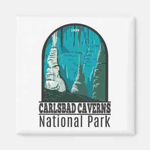 Carlsbad Caverns Nationalpark Vintag Magnet