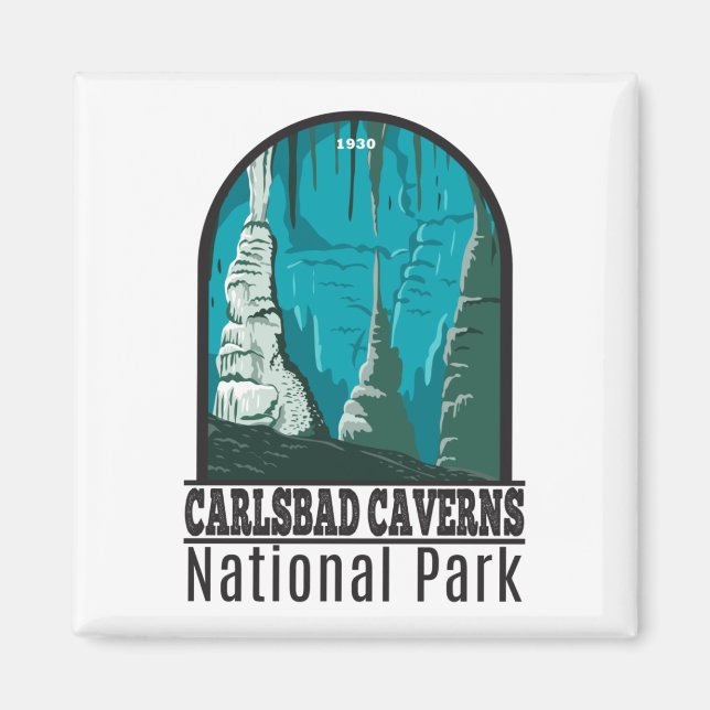 Carlsbad Caverns Nationalpark Vintag Magnet (Vorne)