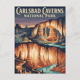 Carlsbad Caverns New Mexico Höhle Vintage Poster Postkarte