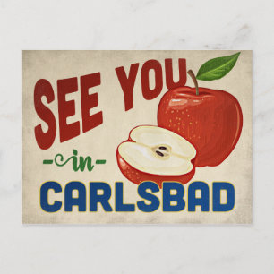 Carlsbad Kalifornien Apfel - Vintage Reise Postkarte