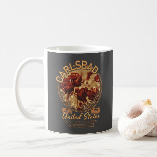 CARLSBAD KALIFORNIEN - CARLSBAD BLUME KAFFEETASSE (Mit Donut)