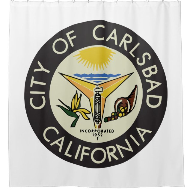 Carlsbad (Kalifornien) City Siegel Duschvorhang (Vorderseite)