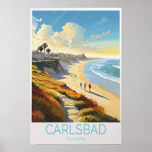 Carlsbad Kalifornien Reiseplakat, Carlsbad Kalifo