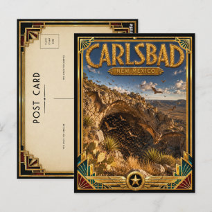 Carlsbad New Mexico Vintage Art Deco Golden Age Postkarte