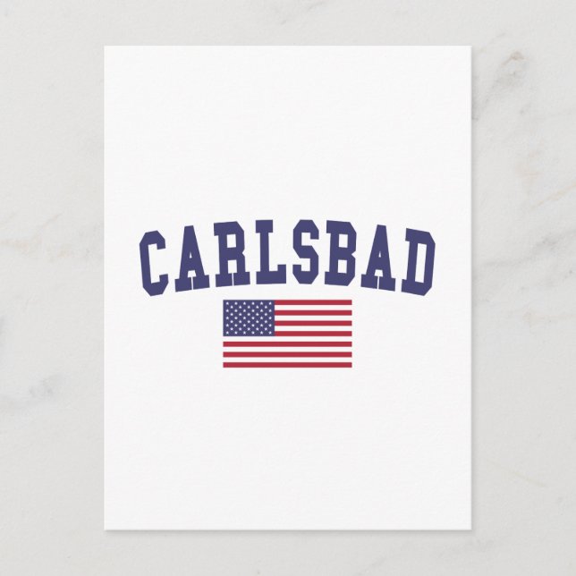 Carlsbad US-Flagge Postkarte (Vorderseite)