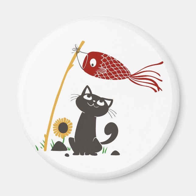 Carlstromer Happy Cat - Wählen Sie die Hintergrund Magnet (Vorne)